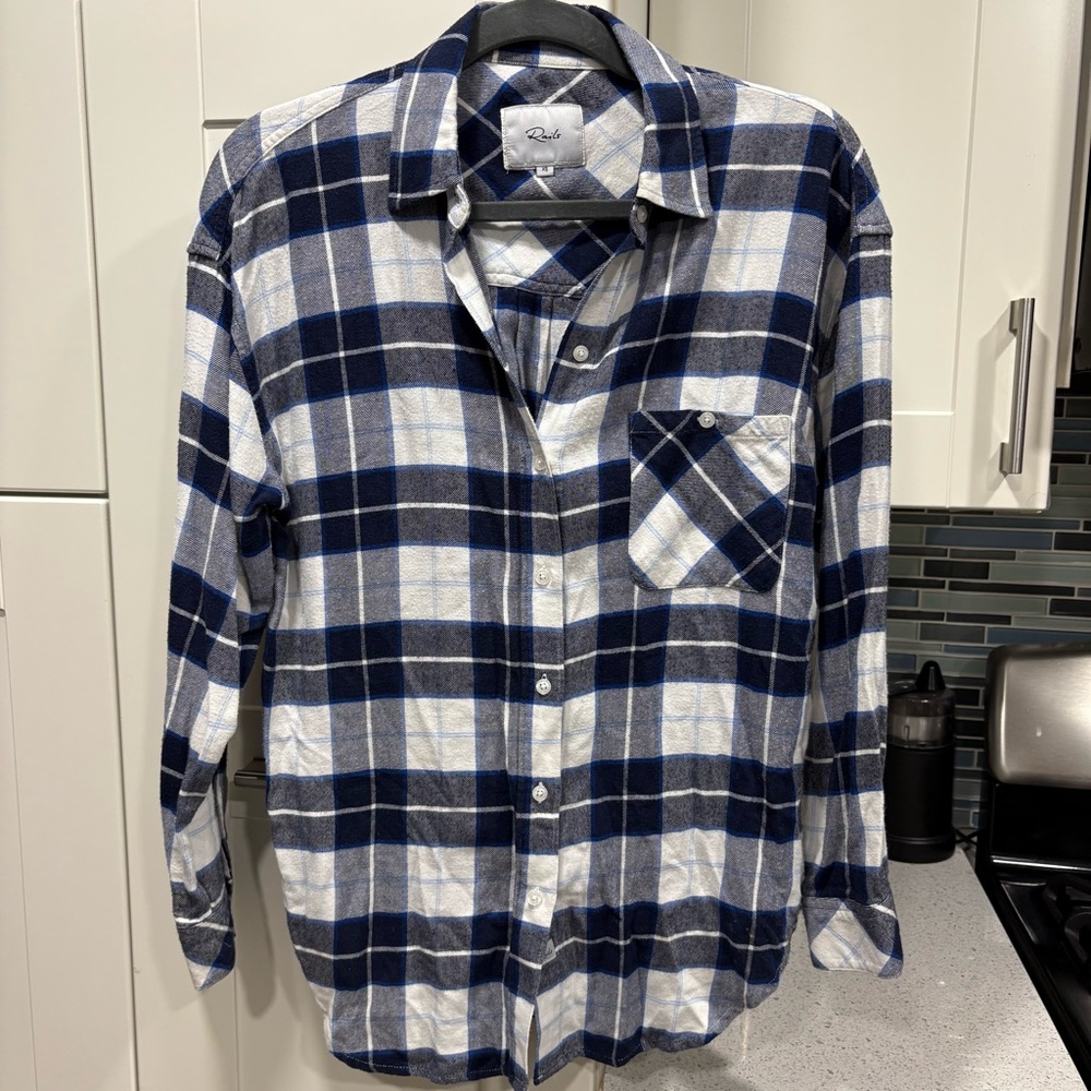 Rails Jackson plaid button down shirt white Catalina